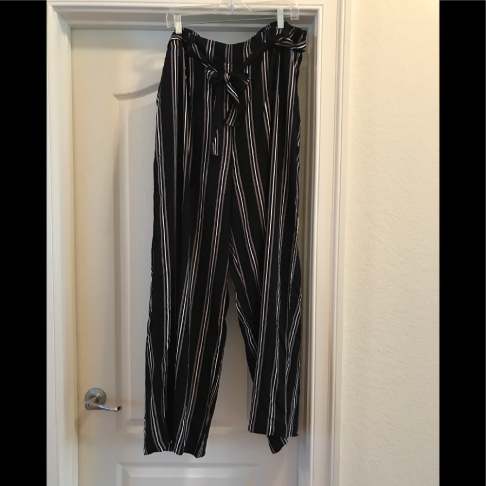 torrid 3x Stripes Tie Front Challis Wide Leg pants